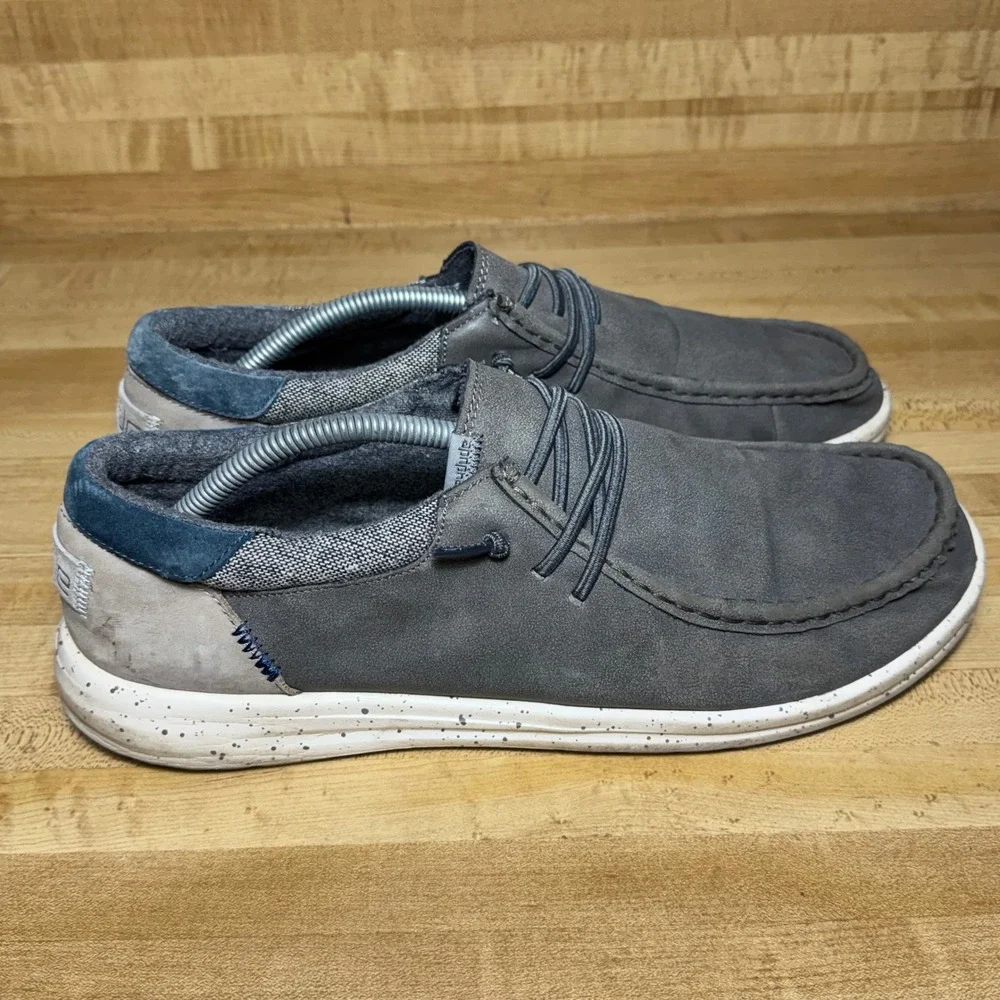 Hey Dude Paul Mens Loafers Dark Grey Slip On Moc Toe Shoes 112293008 Size 13